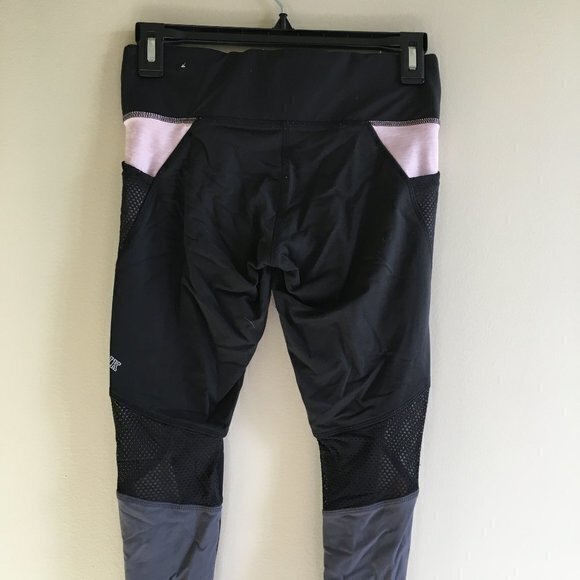 PINK Victoria's Secret ULTIMATE Leggings Sheer Mesh Ankle Pants Pockets - Picture 6 of 8